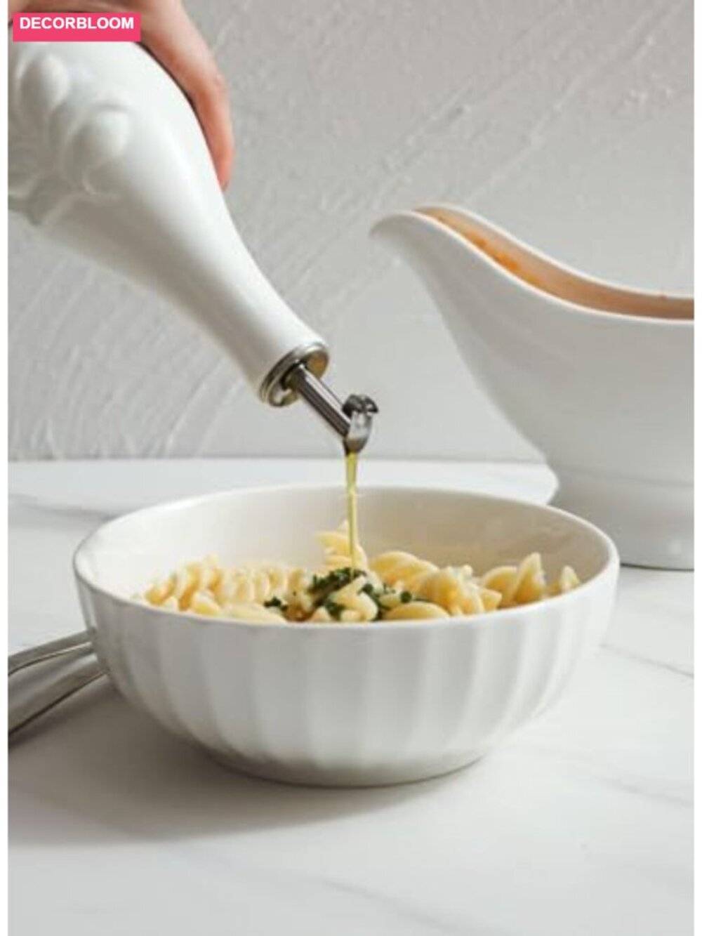 Porcelain Oil and Vinegar Dispenser Set 16oz Leakproof Kitchen Cruet - Picture 4 of 6